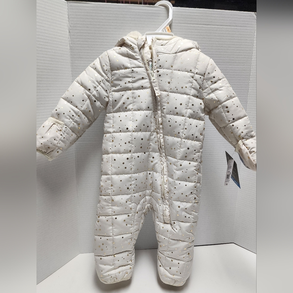 3-6 months Lullaby Baby Infant Snowsuit Gold Stars 15-18 lb 24-27 in New W/Tags